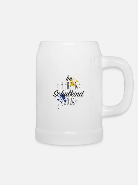 Im Herzen Schulkind 2026 - Bierkrug - Weiß