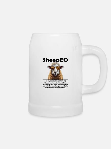 SheepEO Chef | Schäff | Teamleiter | Manager | CEO - Bierkrug - Weiß