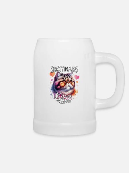 Exotische Kurzhaarkatze Liebe - Bierkrug - Weiß