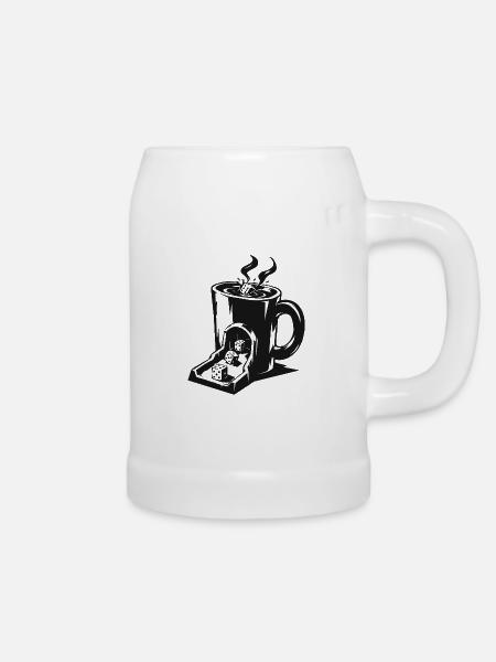 Kaffeewürfelturm - Bierkrug - Weiß