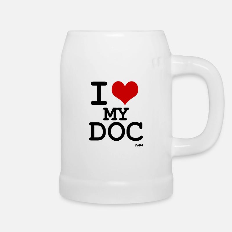 Jeg elsker min doc - Ølkrus - hvid