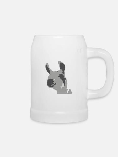 lama - Bierkrug - Weiß