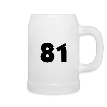 81 Zahl - Bierkrug - Weiß - Rechts
