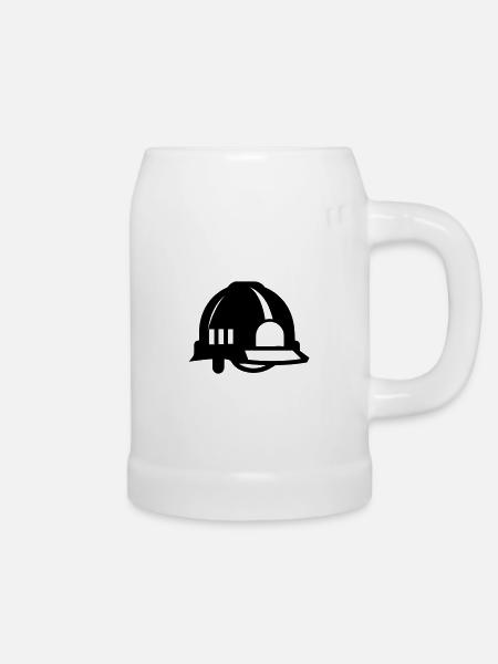 Feuerwehrhelm - Bierkrug - Weiß
