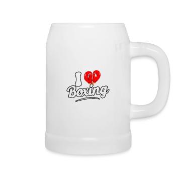 Ich liebe Boxen - Bierkrug - Weiß - Rechts