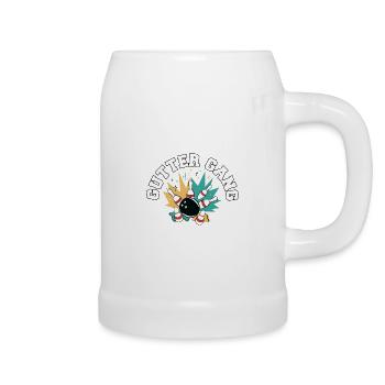 Gutter Gang Funny Bowling Team Club Coach Bowler - Beer Mug - white - Right