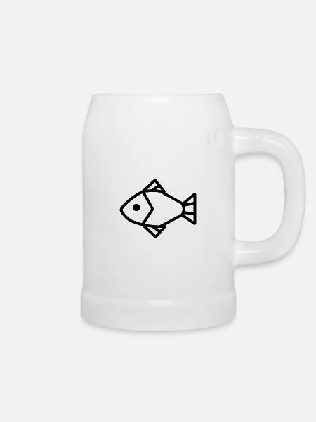 Fisch - Bierkrug - Weiß