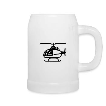 Hubschrauber - Bierkrug - Weiß - Rechts