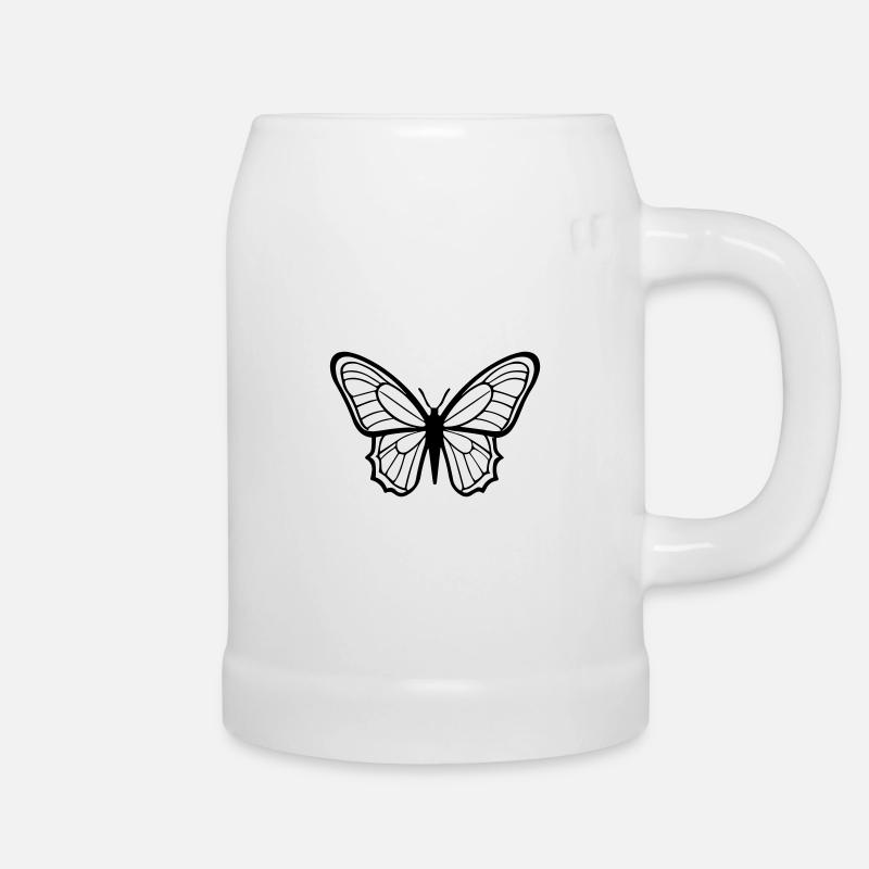 Small butterfly - Beer Mug - white