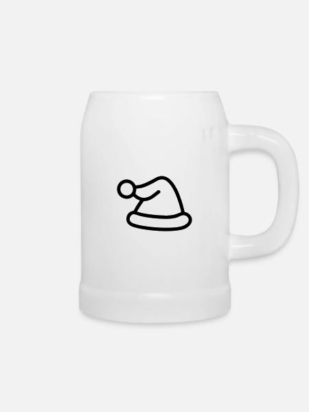 Weihnachtsmütze - Bierkrug - Weiß