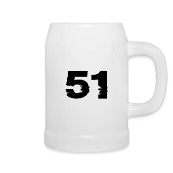 51 Zahl - Bierkrug - Weiß - Rechts