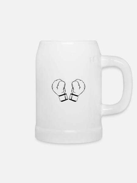 Boxhandschuhe - Bierkrug - Weiß