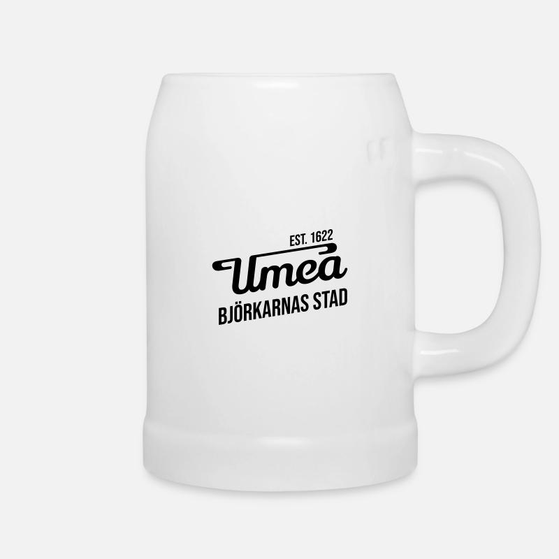 Umeå, City of Birches - Beer Mug - white