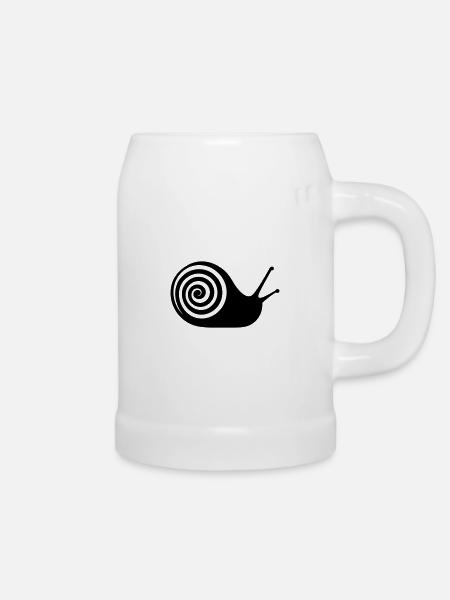 Schnecke - Bierkrug - Weiß