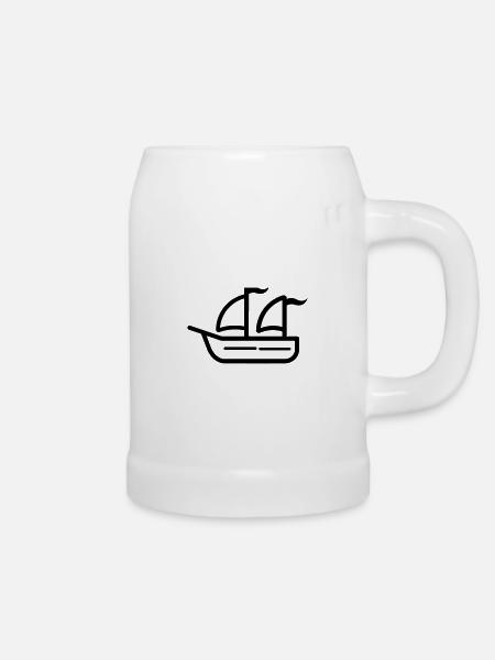 Piratenschiff - Bierkrug - Weiß