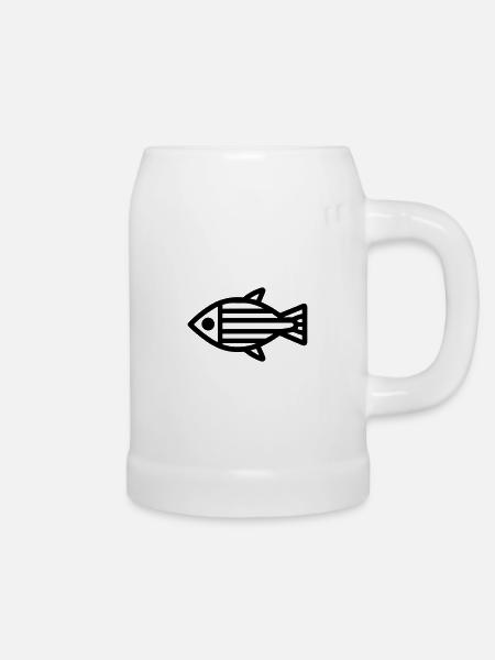 Fisch - Bierkrug - Weiß