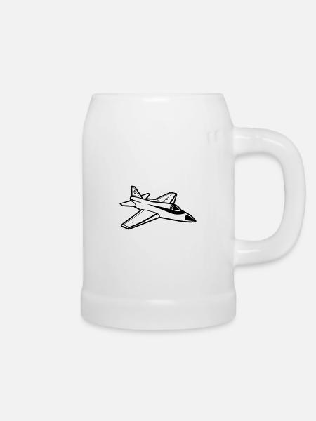 Kampfjet - Bierkrug - Weiß