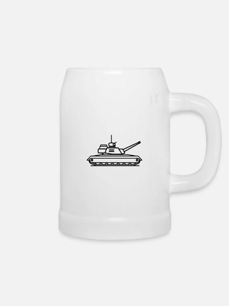 Panzer - Bierkrug - Weiß