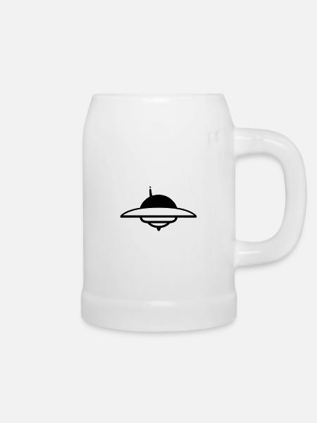fliegende Untertasse - Bierkrug - Weiß