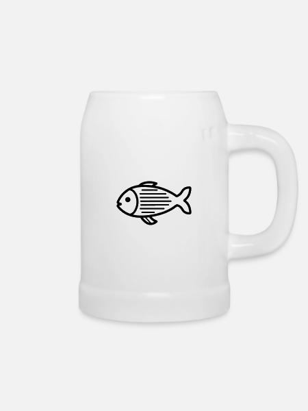 Fisch - Bierkrug - Weiß