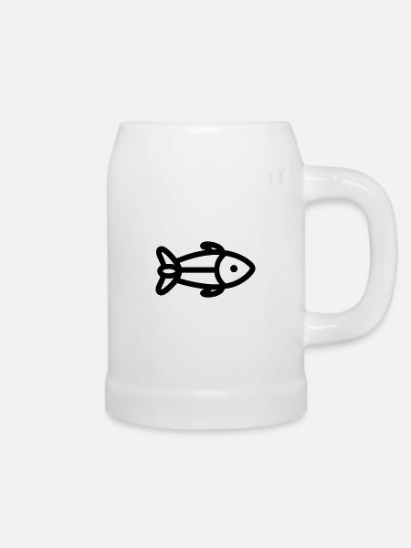 Fisch - Bierkrug - Weiß