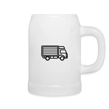 Camion - Chope en céramique - blanc - Droite