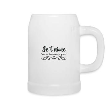 je t aime ou un truc dans le genre - Chope en céramique - blanc - Droite