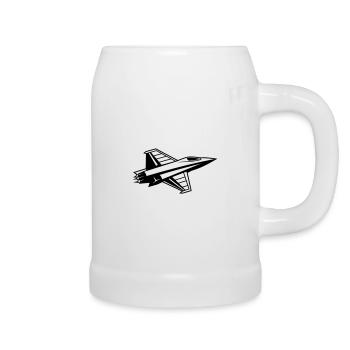 Kampfjet - Bierkrug - Weiß - Rechts