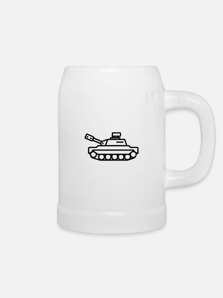 Panzer - Bierkrug - Weiß