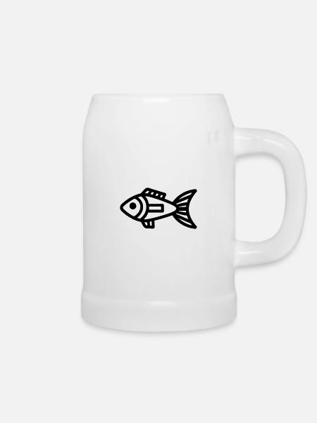 Fisch - Bierkrug - Weiß