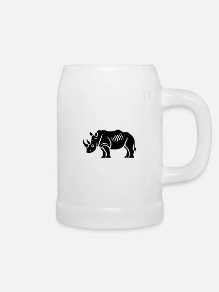 Nashorn - Bierkrug - Weiß