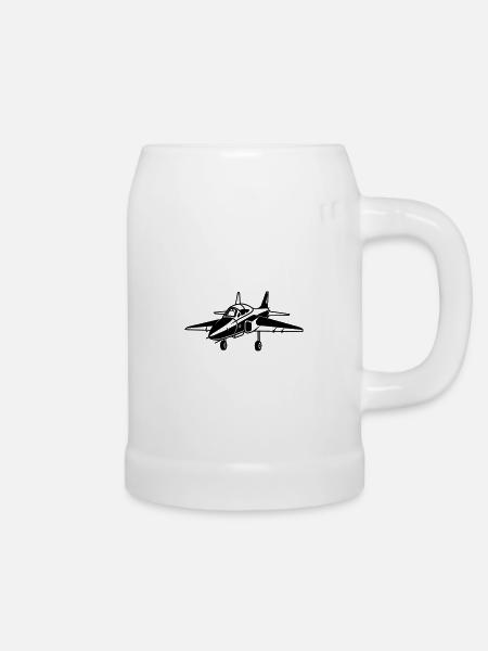 Kampfjet - Bierkrug - Weiß