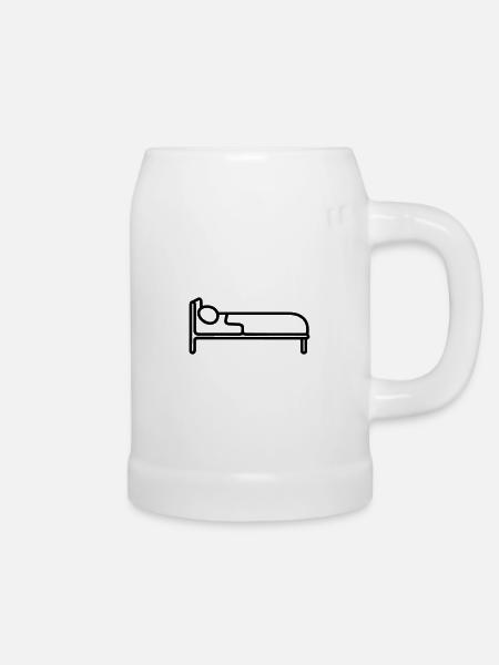 Bett - Bierkrug - Weiß