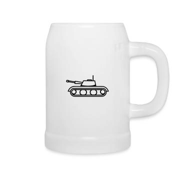 Panzer - Bierkrug - Weiß - Rechts