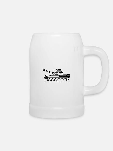 Panzer - Bierkrug - Weiß