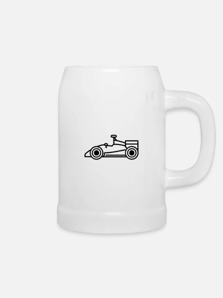 F1-Rennwagen - Bierkrug - Weiß