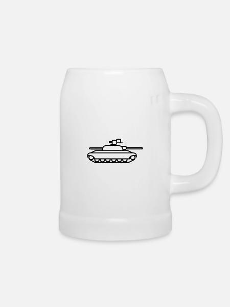 Panzer - Bierkrug - Weiß
