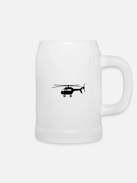 Hubschrauber - Bierkrug - Weiß