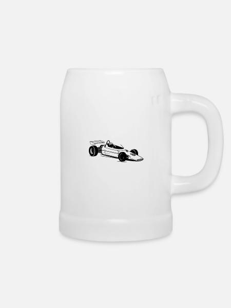 Rennwagen - Bierkrug - Weiß