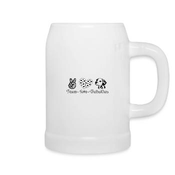 Peace love dalmatian - Bierkrug - Weiß - Rechts