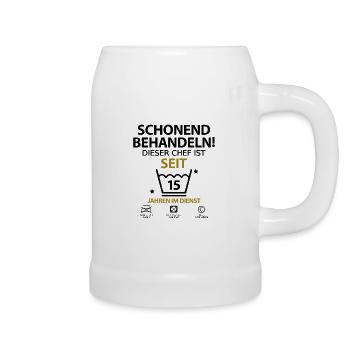 Chef Jubiläum Firmenjubiläum 15 Jahre Jähriges - Bierkrug - Weiß - Rechts