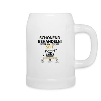 20 jähriges Jahre Jubiläum Firmenjubiläum kollege - Bierkrug - Weiß - Rechts