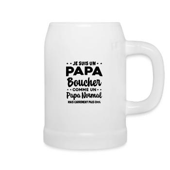 Homme Papa Boucher Humour Cadeau - Chope en céramique - blanc - Droite