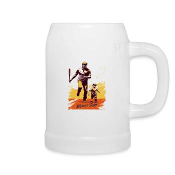 Baseball Vatertag Muttertag Geschenkidee - Bierkrug - Weiß - Rechts