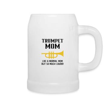 Mama Trompeter Humor Geschenk Frau - Bierkrug - Weiß - Rechts