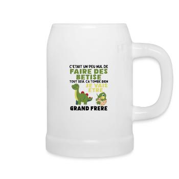 Futur Grand Frère Dinosaure Grand Frère Cadeau - Chope en céramique - blanc - Droite