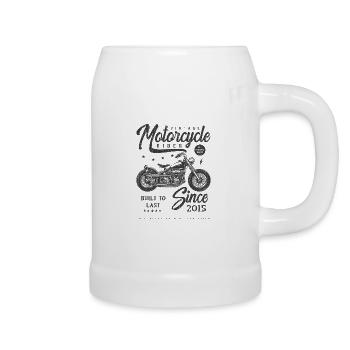 Vintage Motorrad Biker Geburtstag geboren im Jahr 2015 - Bierkrug - Weiß - Rechts