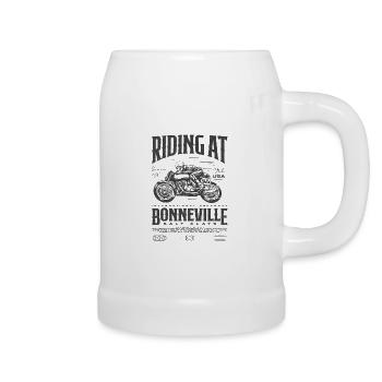Bonneville Salt Flats Motorrad Geburtstag 1991 - Bierkrug - Weiß - Rechts