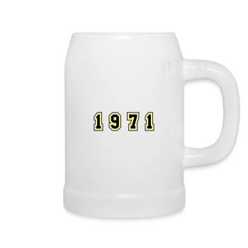 1971 Jahr Zahl - Bierkrug - Weiß - Rechts