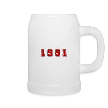 1991 Year Number - Beer Mug - white - Right